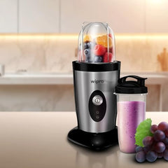 Wipro Elato FCB 104 Countertop Blender | 400 Watts Powerful Copper Motor | 2 Unbreakable Jars | Intelligent Sensor Technology | Smoothie Making Blender | 2-Year Warranty| Silver With Black