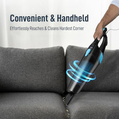 KENT Dash Vacuum Cleaner | 600W | High Suction Power >16 kPa | Cyclone5 Technology and HEPA Filter | Bagless Design | Ideal for Floor, Curtain, Carpet, Sofa & Car | Black & Blue