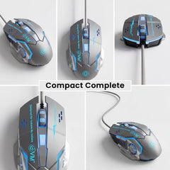 EVM EnHawk Wired Gaming Keyboard & Mouse Combo | RGB Backlit Keyboard | 6-Button Gaming Mouse | Adjustable DPI | 1 Year Warranty (EVM-WDKM-315-EnHawk)