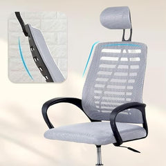 Casa Copenhagen Mesh Mid Back Office/Study/Computer/Revolving/Desk Chair for Work from Home -Metal Base, Height Adjustable Seat - Grey Milange & Black Handle
