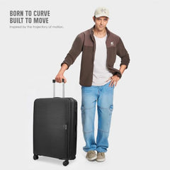 HRX Parabola 3-Piece Luggage Set Intergallcatic Grey Polypropylene Hard Shell Suitcase Set - Premium Travel Trolley Bags with 8 Spinner Wheels, Number Lock & Water Resistant Body
