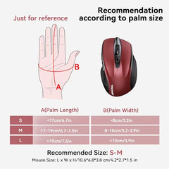 TECKNET Wireless Mouse, BT 5.0/2.4G, Rechargeable 6-DPI Silent, Grey