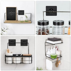 Shivstor 15 Pack Self Adhesive WallHook Heavy DutyHook for Hanging Without Drilling Transparent Nail Free StickyHook Strong Wall Hanger Set of 15 FlowerHook for Kitchen Bathroom Home Storage