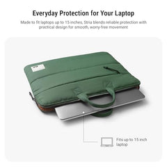 DailyObjects Stria Pro Laptop Bag with Handle| Recycled Durable Polyester | Compatible with Laptop/MacBook Air/Pro Upto 15 Inch| Water Resistant|Padded Compartment with Zip Closure -Black