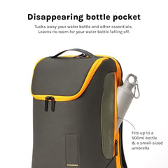MOKOBARA Transit Backpack | Fits Laptop Up To 16 Inch, 30L Capacity, Water-Resistant Polyester, Vegan Leather Trims | Money Moves, Black