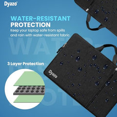 Dyazo 15.6 Inch Laptop Sleeve with Charger Pouch | Front Pocket with Handle Water Resistant Sleeve Case | Compatible for MacBook, HP, Dell, Acer, Asus, Microsoft, Samsung and Other Notebooks (Grey)