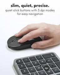 Macally Bluetooth Mac Keyboard and Mouse - Compact (2 Zone) Layout with Number Pad - Multisync, Rechargeable - Wireless Apple Keyboard and Mouse Combo for Mac, MacBook, iPad, iPhone - Silver