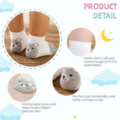 MOMISY 5 Pairs Baby Girl Boys Tube Socks Toddlers Infant Solid Color Boat Spring and Autumn Socks Stretch Baby Sock - Multicolor (IN, Age, 1 Year, 2 Years, Bear/)