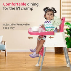 LuvLap 4 in 1 Convertible Baby High Chair with footrest, Convertible to High Chair, Low Chair, & Booster Seat, Essential for Baby Feeding (Green)
