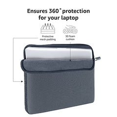 Amazon Basics laptops Sleeve Case Cover Pouch for 13"/33 cm for Men and Women | Slim Profile Neoprene, Soft Puffy Fabric Lining, 360 Protection, Smooth and Premium Zipper (Black)