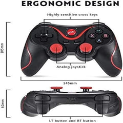 GAMENOPHOBIA X3 Bluetooth Wireless Gamepad Controller | Joystick for Android Smartphone, Smart TV, TV Box & Tablet | Ergonomic Dual Analog Handle with Mobile Stand | Wireless Gaming Controller (Black)