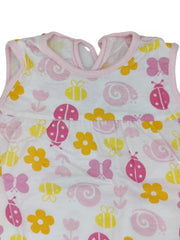 MOMISY Baby Girl Sleeveless Summer Frock A-Line Butterfly Design-White, 1 to 2 Years