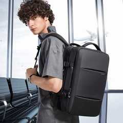 BANGE Travel Backpack, Carry On Backpack Durable Convertible Duffle Bag Fit for 17.3 Inch Laptop and Women, BLACK, LARGE-BLACK-45L, Business