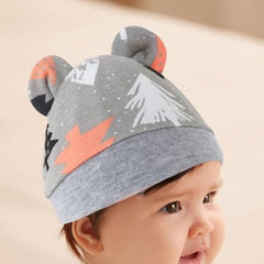 MOMISY Cotton Baby Caps, Mittens and Booties Set, 0-6 Months (in, Age, 0 Months, 6 Months, Tree)