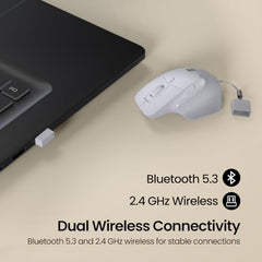 Portronics Toad Mino Rechargeable Bluetooth Mouse with Small Compact Size, Dual Wireless (Bluetooth + 2.4 GHz), Multi-Device Pair, Adjustable Sensitivity, for Laptop, PC, Tablet, Smartphone (Black)