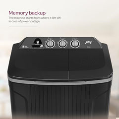 Godrej 8Kg 5 Star with 5 Years Comprehensive Warrnaty, Wash Upto 8 King Size Bedsheets, 370W PowerMax Motor, Magic Lint Fliter, Semi Automatic Washing Machine(WSEDGE CLS 80 5.0 EN2 MCSGR,Crystal Grey)