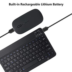 Acolarid 2.4 GHz Wireless Keyboard and Mouse Combo, Black Full-Sized USB Cordless, Silent, Numeric Keypad & Compact Optical Mouse, Wireless Receiver