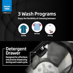 Voltas Beko, A Tata Product 9 Kg 5 Star Semi-Automatic Top Loading Washing Machine (WTT90UHA/OK5B1B1S23, Black, Pulsator Wash Method and Double waterfall technology)
