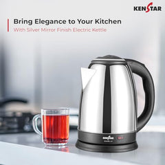 Kenstar KALDO 1.8 L Electric Kettle | 1350W | Cool-Touch Body | Concealed Heating Element | Dry Boil Protection | Black