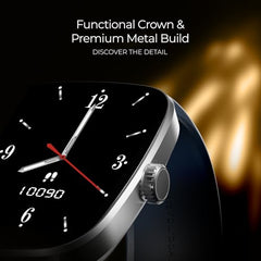 boAt Ultima Regal w/ 2.01”(5.10 cm) Crystal-Clear AMOLED Display, 1000 NITS Brightness,Premium Metal Body, Functional Crown, 100+ Sports Modes, Fitness Smart Watch for Men & Women (Steel Black)