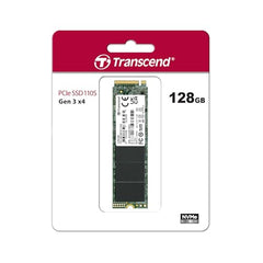 Transcend 128GB SSD NVMe PCIe Gen3 x4 110S, Solid State Drive, M.2 2280, Sequential Read/Write up to 1,500/550 MB/s - TS128GMTE110S