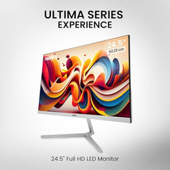 FRONTECH Ultima Series 24 Inch Curved LED Monitor, Refresh Rate 100Hz, 3500R Curve, Full HD 1080p, Built in Speaker, Bezel Less Design, HDMI & VGA Ports, 3 Years Warranty (MON-0088, White)
