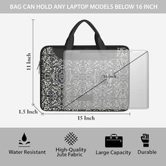 Tabelito Laptop Sleeve Bag 13" to 15.6 inch for Women Jute and Vegan Leather Office Everyday Handbags