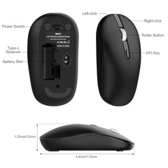 cimetech Type C Wireless Mouse, Mouse for MacBook with 3 Adjustable DPI, Compatible with Laptop/PC/Computer - Black