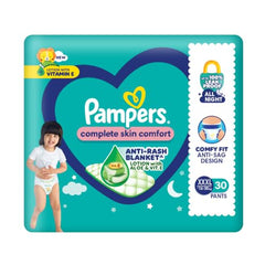 Pampers Complete Skin Comfort Pants, X-Large (XL), 168 Count, Anti-rash blanket, Lotion with Vitamin E & Aloe Vera, 12-17kg