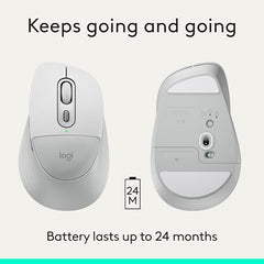 Logitech Signature Comfort Plus M850 L Wireless Mouse, Bluetooth Mouse with Palm Cushion, Silent Clicks, 24-Month Battery, Customizable Buttons, for Windows, Mac, iPad - Graphite