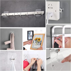Shivstor 15 Pack Self Adhesive WallHook Heavy DutyHook for Hanging Without Drilling Transparent Nail Free StickyHook Strong Wall Hanger Set of 15 FlowerHook for Kitchen Bathroom Home Storage