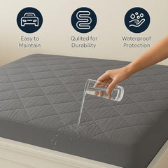 La Verne 100% Waterproof Premium Cotton Feel Mattress Protector Queen Size 78 x 60 Inches | Breathable and Hypoallergenic Ultra Soft Fitted Bed Protector Cover