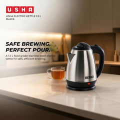 USHA Cool Touch Electric Kettle 1800 Watt|1.8 liter|Double Layered Cool Touch Outer Body|Safety with auto cut-off function|SS304 grade stainless steel inner body|Wider Mouth|2 years warranty (Pink)