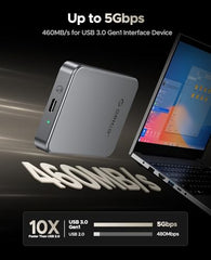 ORICO 256GB Magnetic Portable SSD, 4K 120 fps ProRes HDR Record and Store, USB3.2 Gen1 Up to 460MB/s, USB C&A 2 in 1 Cable, External SSD Compatible with iPhone 16 Pro Max, Tablet, Computer - K5PLUS