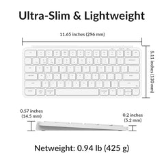 Keychron B1 Pro Ultra-Slim ZMK/Launcher Wireless Bluetooth 2.4 GHz/Wired Connection Keyboard for Mac Windows Linux - Gray