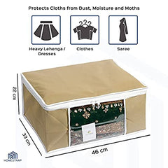 Homestrap set of 6 Foldable Saree Covers/Clothes Storage Bag/Wardrobe Organizer With Transparent Window And Zip For Lehenga, Suit, Dress,& Accessories (Grey)(Featured on Shark Tank), Polypropylene