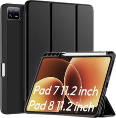 Robustrion Cover for Xiaomi Mi Pad 8/8 Pro/Xiaomi Pad 7/7 Pro 11.2 inch Cover Case with [Pencil Holder], Trifold Flip Case Cover for Xiaomi Pad 7/8 Cover [Auto Sleep Wake] - Black