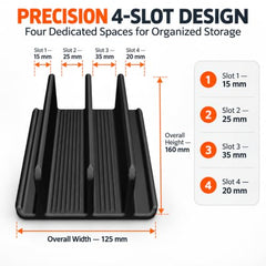 SPROSO QuadNest 4-Slot Vertical Laptop Stand, Black, Pack of 2