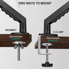 STAR WORK Single Monitor Desk Mount for 13–34” Inch Screens, Heavy Duty Adjustable VESA Monitor Arm with C-Clamp & Grommet Base | Full Motion Tilt & Swivel Rotation (Purple Arm Stand)