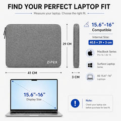 Photon 15 Inch to 15.6" Inches Laptop Case with Charger Pouch | Waterproof Laptop Sleeve | Laptop Cover Bag, Blue