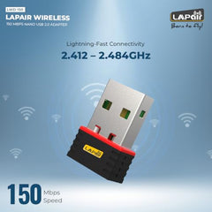 LAPCARE Bluetooth 4.2+ Dual-Band Wi-Fi USB Adapter | 650Mbps Wireless Nano Dongle | MU-MIMO Technology | Plug & Play for Windows | 2.4GHz & 5GHz Support (LWD-303)