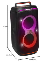 JBL Partybox Encore 2 with Mic, Wireless Bluetooth Party Speaker, AI Sound Boost, Dynamic Light Show, Upto 15Hrs Playtime, Replaceable Battery, Multi-Speaker Connection by Auracast, PartyBox App-Black