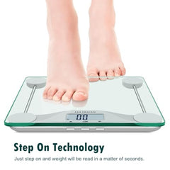 BMI Smart Digital Weighing Scale for Body Weight, Rechargeable Bathroom Scale With Body Fat Measurement - Gripit Advanced Smart Scale (Grayish Green)