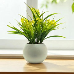 SKYGREEN Luxury Artificial Green Bonsai Tree with Stylish Decorative Pot for Modern Home, Office Desk & Shelf Decor | (BN-104)