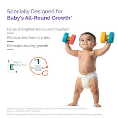 Himalaya Baby Massage Oil 200ml | All-round growth | Strong Bones & Muscles | Ashwagandha, Country Mallow & Aloe Vera | No.1 Dr. Recommended Brand| Vitamin E | 99% NOI | Mineral oil free