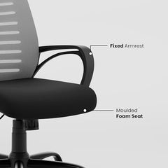 Green Soul Atom | Ergonomic Office Chair for Home & Office | 12 Months Warranty | Comfortable & Spacious Seat | Rocking-tilt Mechanism | Heavy Duty Metal Base (Black)