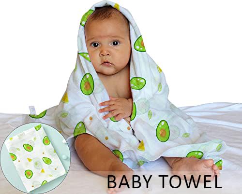 SYGA 110 CM Baby Flannel Square Towel Muslin Swaddle Wrap 100% Cotton Baby Printed Towels (Avocado)