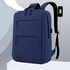 Impulse Empower Elite Laptop Backpack for Men & Women | 25L Polyester School & College Bag | USB Charging Port | Padded Laptop Sleeve | Multiple Pockets with Bottle Holder | Black