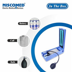 NISCOMED PW-216 Digital Mercury BP Apparatus (Mercury-Free) for Doctor & Clinic Use | Manual Blood Pressure Monitor with Vertical LCD Scale | Accurate & Durable