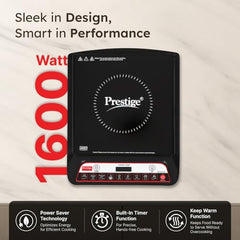 Prestige PIC 20 WIZ 1600W Induction Cooktop(Black, Automatic Whistle Counter, Indian Menu Option)